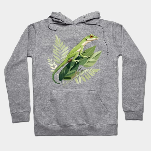 Green Anole Hoodie by zooleisurelife